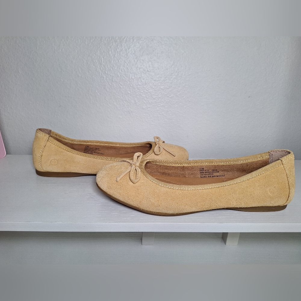 Born Yellow Suede Ballet Flats